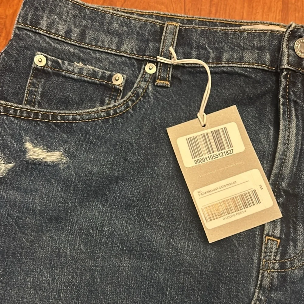 Everlane Deconstructed Denim Skirt size 33 NEW WITH tags